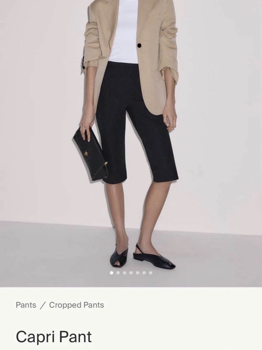 NWT ME+EM Luxe Travel Capri Pants Black Smooth Stretch Cropped US 4 $315